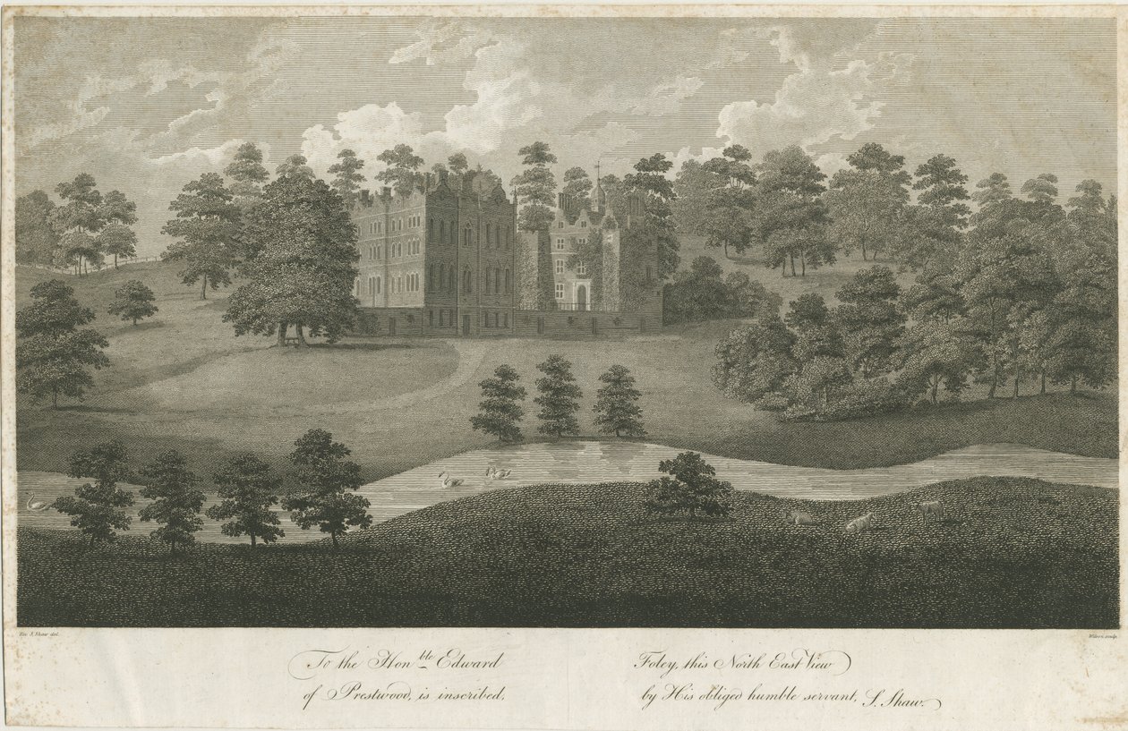 Prestwood Hall: rytina, nd [1762-1802] (tisk) od Stebbing Shaw