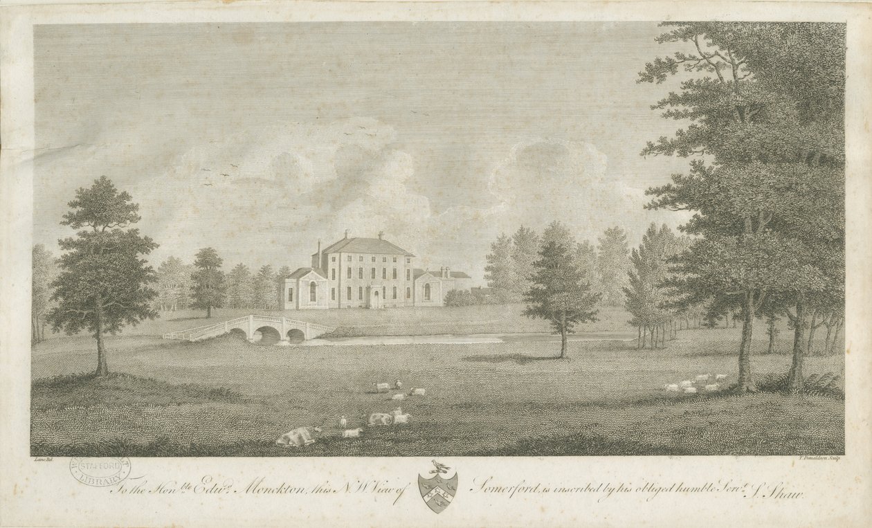 Somerford Hall: rytina a [konec 18. století] (tisk) od Stebbing Shaw