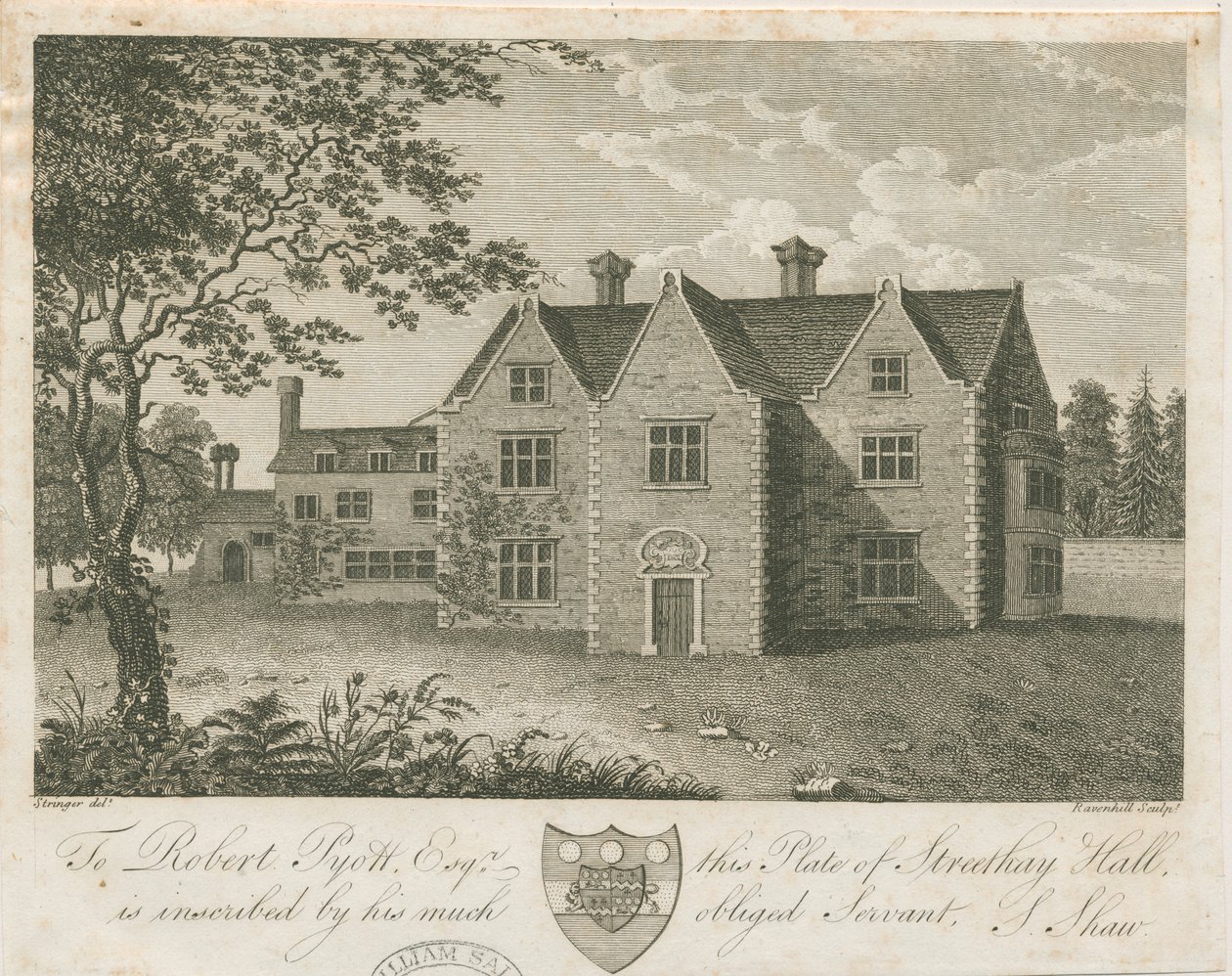Streethay Hall: rytina a [konec 18. století] (tisk) od Stebbing Shaw