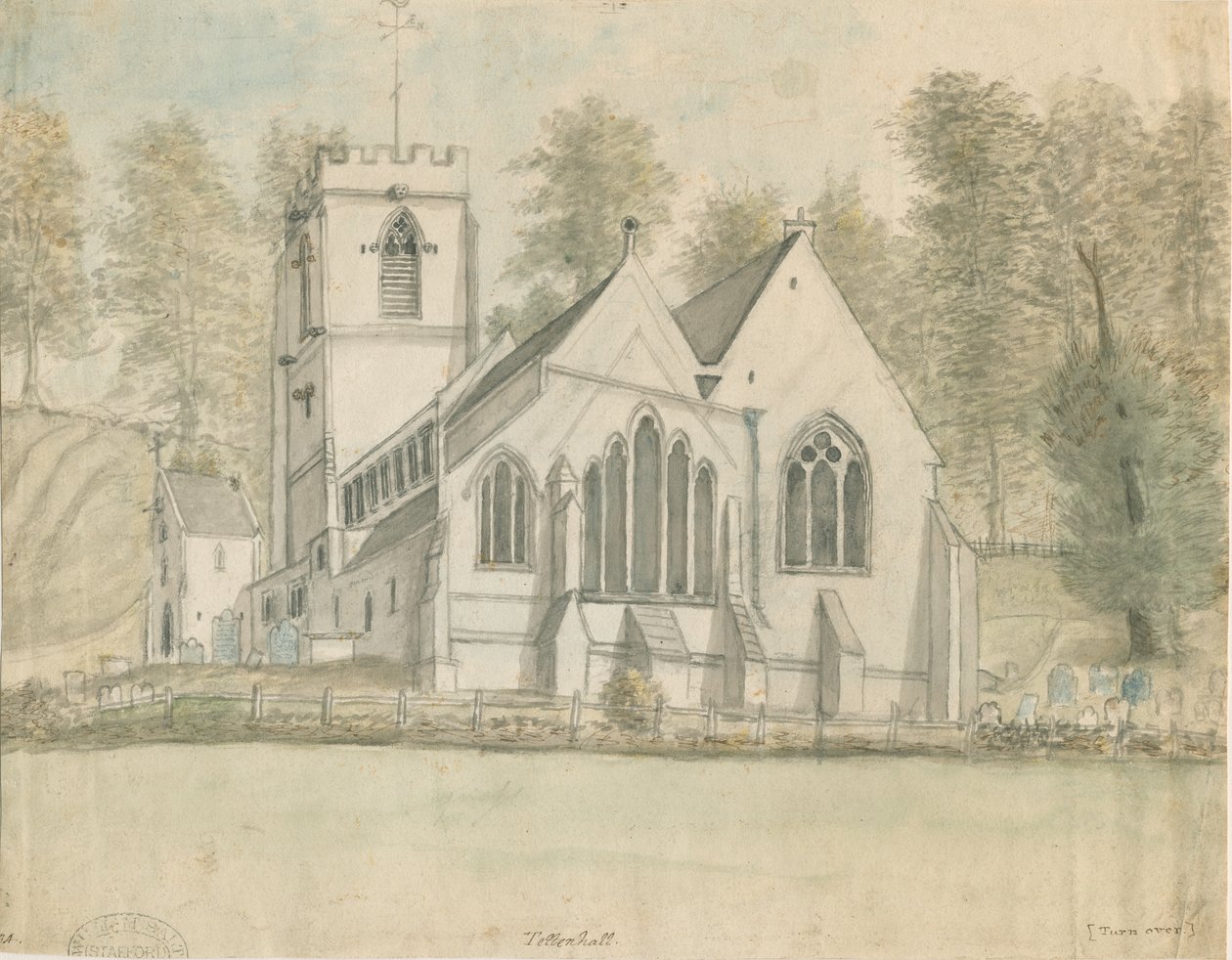 Tettenhall Church: akvarel, ndc 1794] od Stebbing Shaw