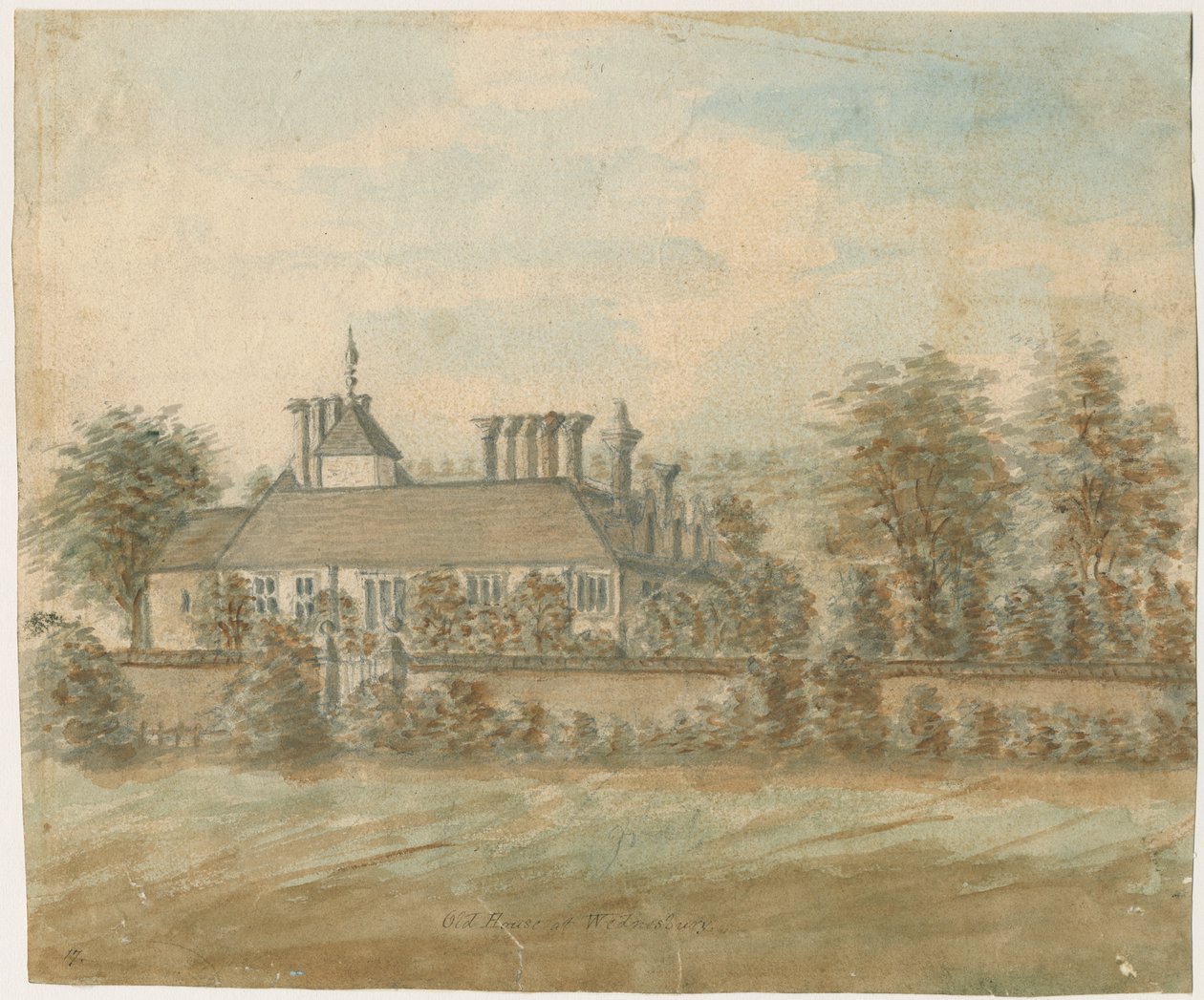 Wednesbury - Old House: malba vodovými barvami, nd [1762-1798] od Stebbing Shaw