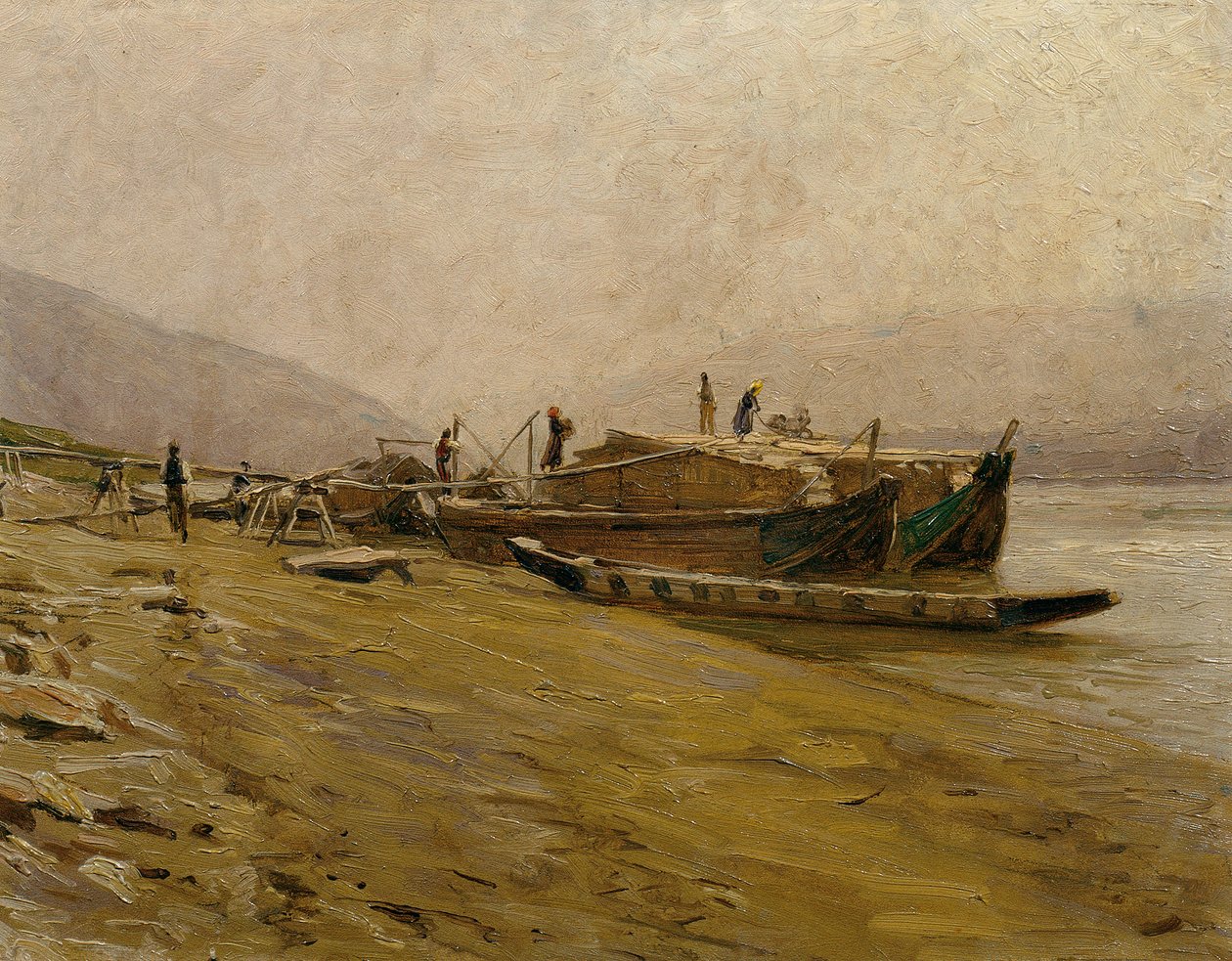 Dunajské remorkéry poblíž Spitz od Stefan Simony