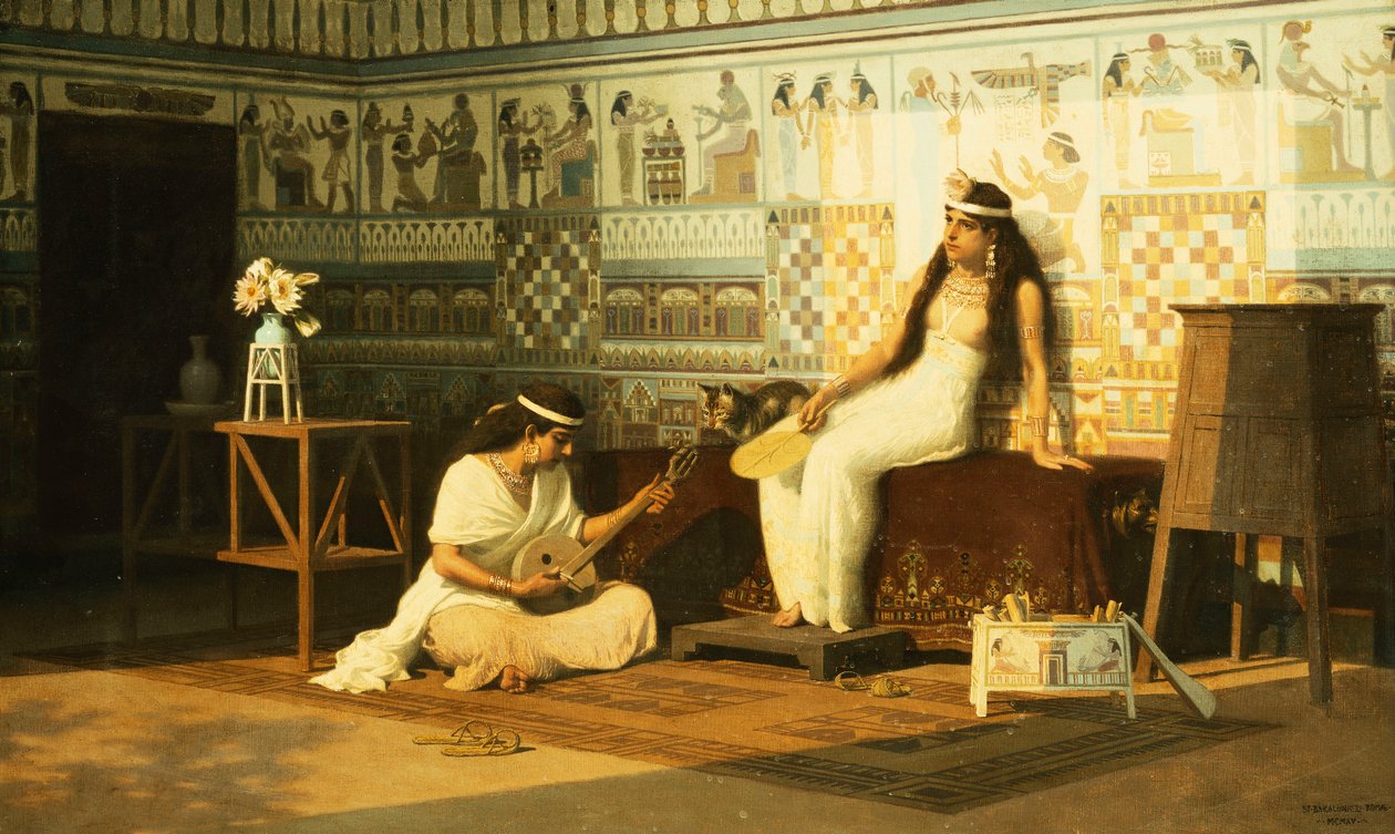 Egyptský interiér od Stefan Vladislavovich Bakalowicz