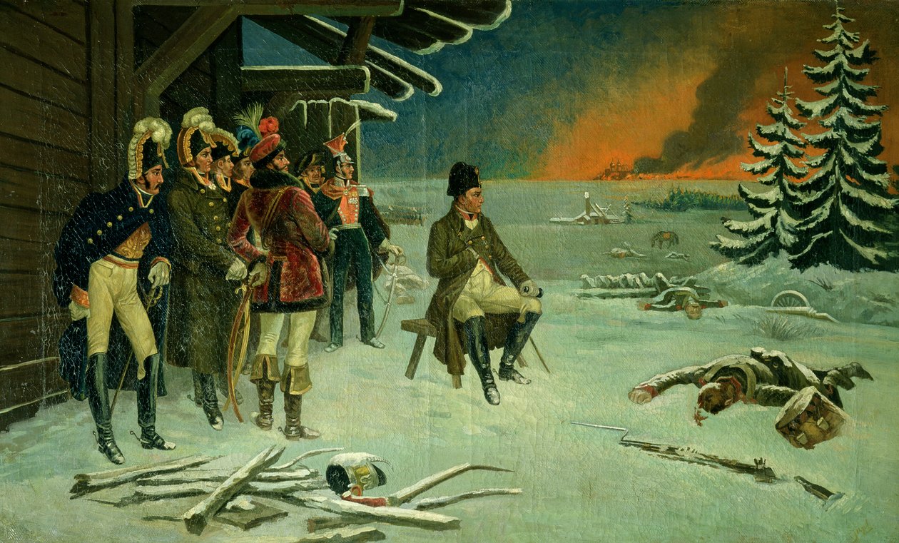 Napoleon v Malojaroslavci (olej na plátně) od Stefan Vladislavovich Bakalowicz