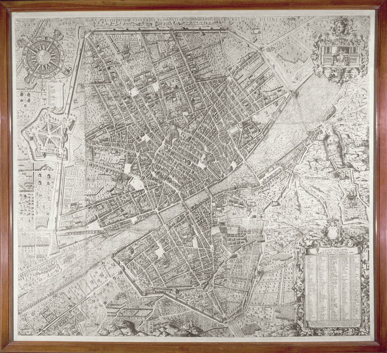 Mapa Florencie, 1584 od Stefano Bonsignori
