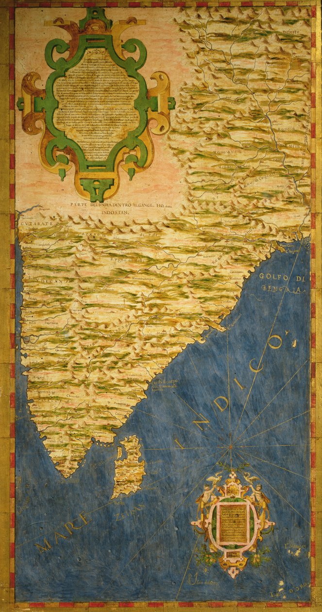 Mapa indického poloostrova od Stefano Bonsignori
