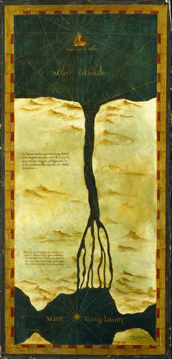 Polární země si představovala na vrcholu Beringovy úžiny od Stefano Bonsignori 1589