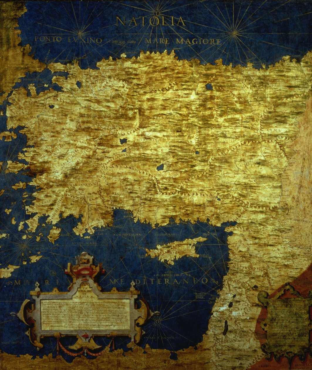 Mapa Turecka šestnáctého století, ze „Sala delle Carte Geografiche“ (síň geografických map) 1575 od Stefano Bonsignori