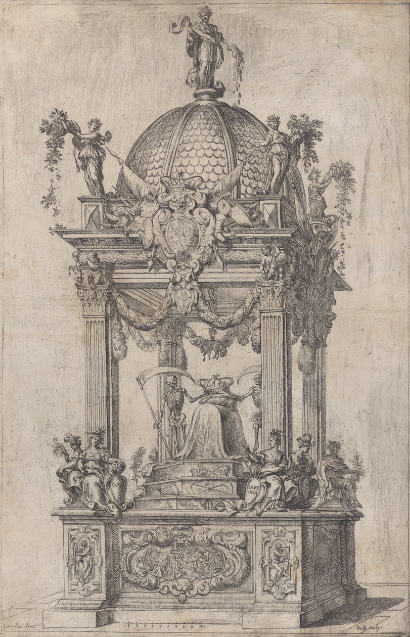 Katafalk Filipa IV Španělského, ca. 1665 od Stefano Camogli