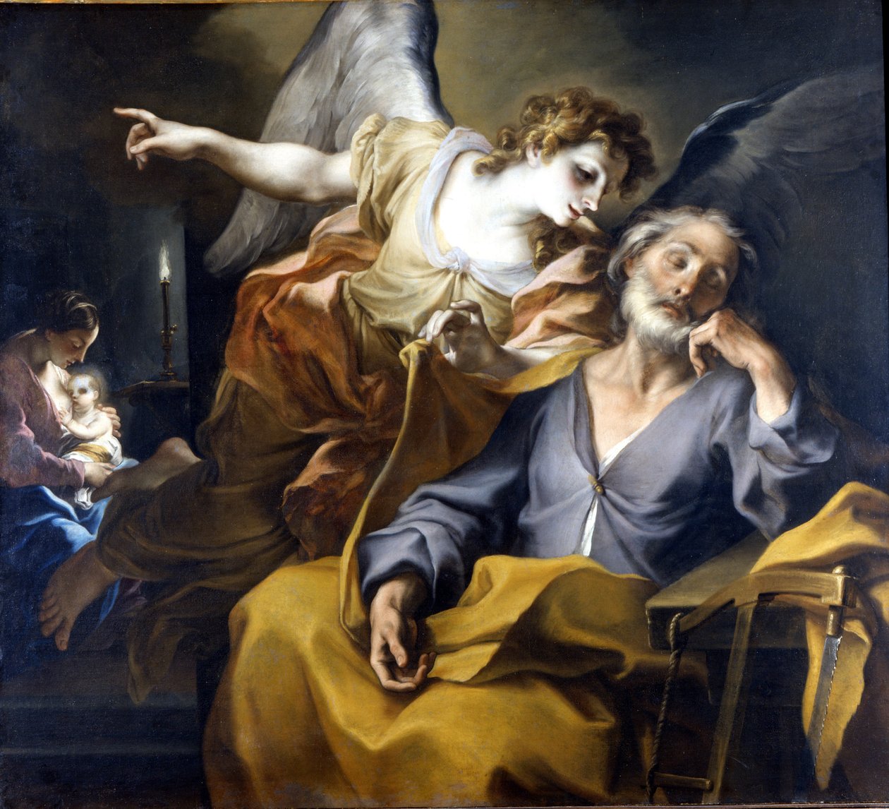 Sen o Josefovi Obraz od Stefana Maria dit Legnanino (1660-1715) 1708 Museo Civico, Novara, Itálie (pse1471) od Stefano Maria Legnani