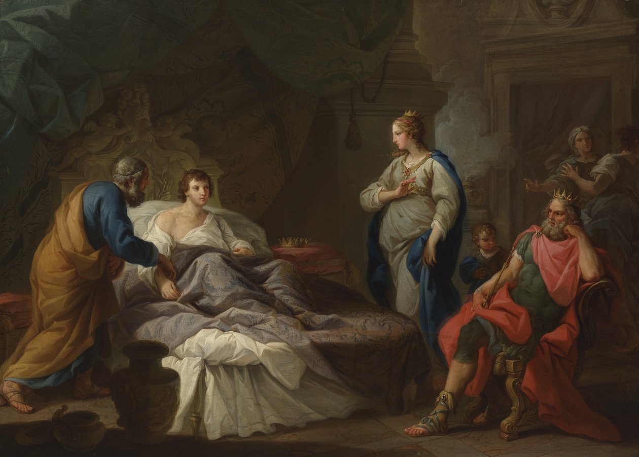 Antiochus touží po Stratonicích, kolem roku 1740 (olej na plátně) od Stefano Pozzi