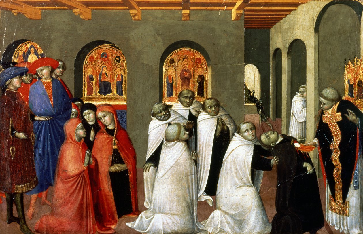 Zázrak Nejsvětější svátosti, z predely oltáře Nejsvětější Eucharistie, 1423 (tempera na panelu) od Stefano Sassetta