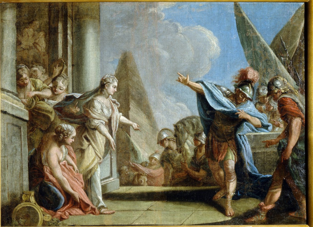 Alegorie dobytí Chersonese Tauride (Krymský poloostrov) (Alegorie dobytí Tauridu). Obraz Stefano Torelli (1712-1784), olej na plátně, kolem roku 1785. Italské umění od Stefano Torelli