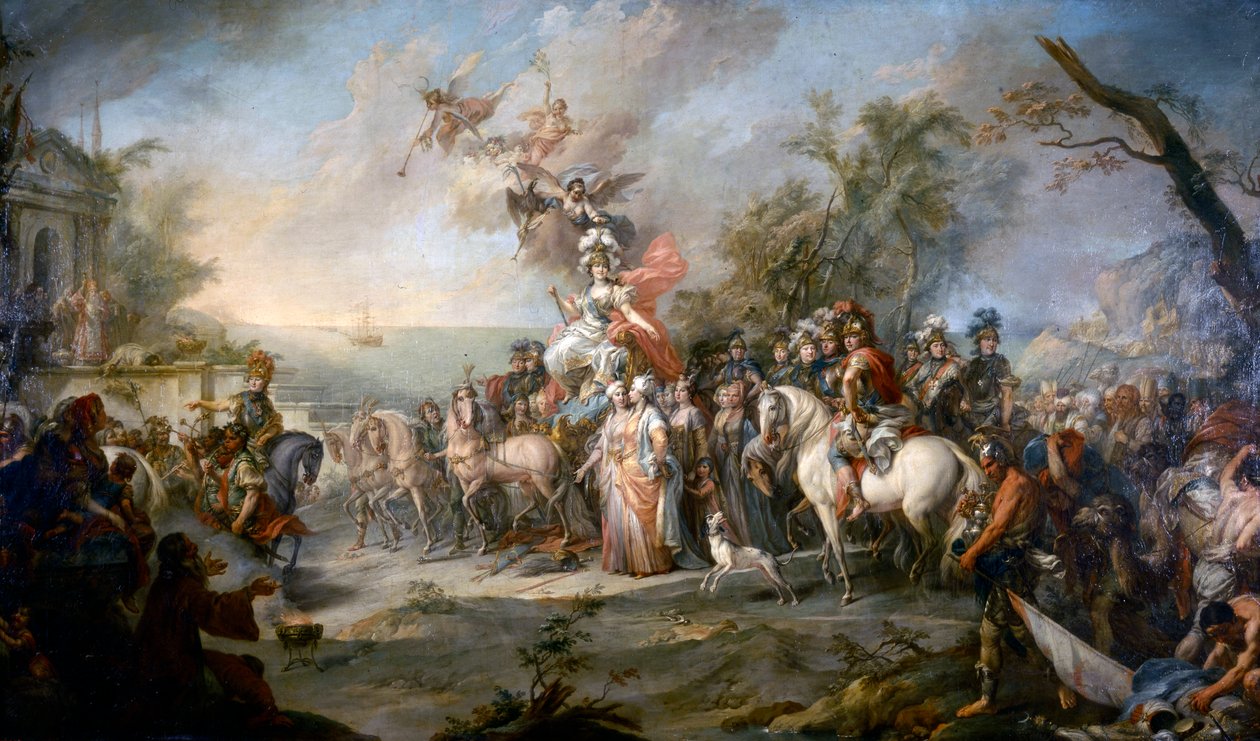 Alegorie vítězství Kateřiny Veliké nad Turky a Tatary, 1772 od Stefano Torelli