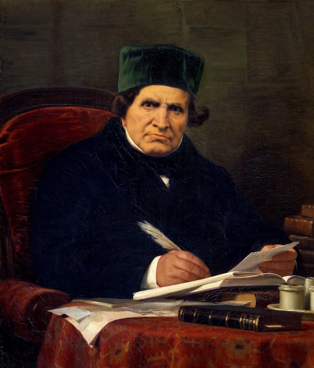 Portrét Giovana Battisty Niccoliniho, italského dramatika a vlastence Stefana Ussiho (1822-1901), olej na plátně, 68x74 cm od Stefano Ussi