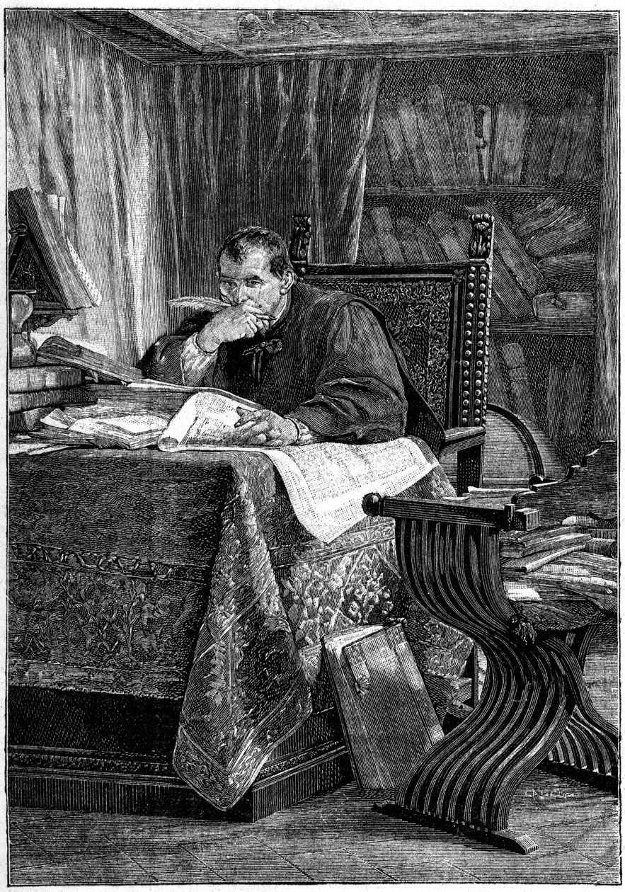 Portrét Niccola od Bernarda dei Machiavelli (Nicolas Machiavel od Stefano Ussi