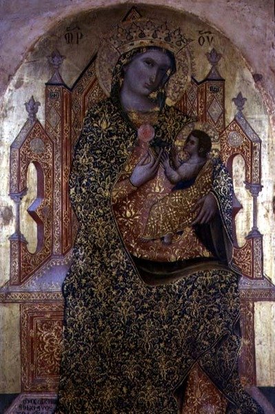 Madonna a dítě na trůnu (tempera na panelu) od Stefano Veneziano
