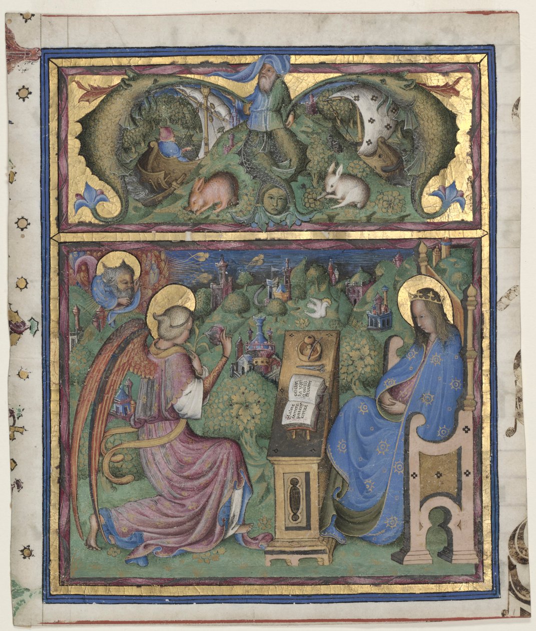 Initial M[issus est] Excised from an Antiphonary: The Annunciation, 1430-1438. od Stefano da Verona
