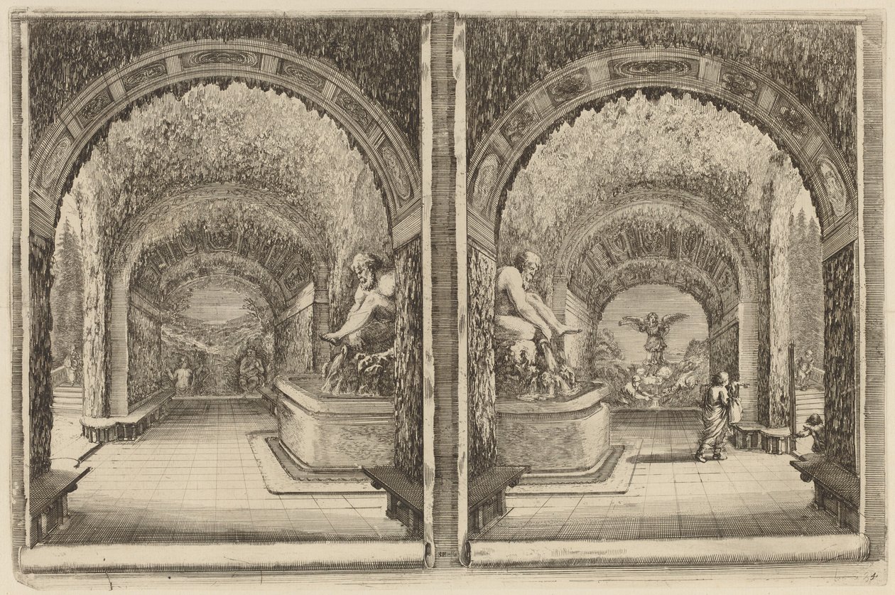 Grotto viděno ze dvou různých pohledů, pravděpodobně 1653. od Stefano della Bella