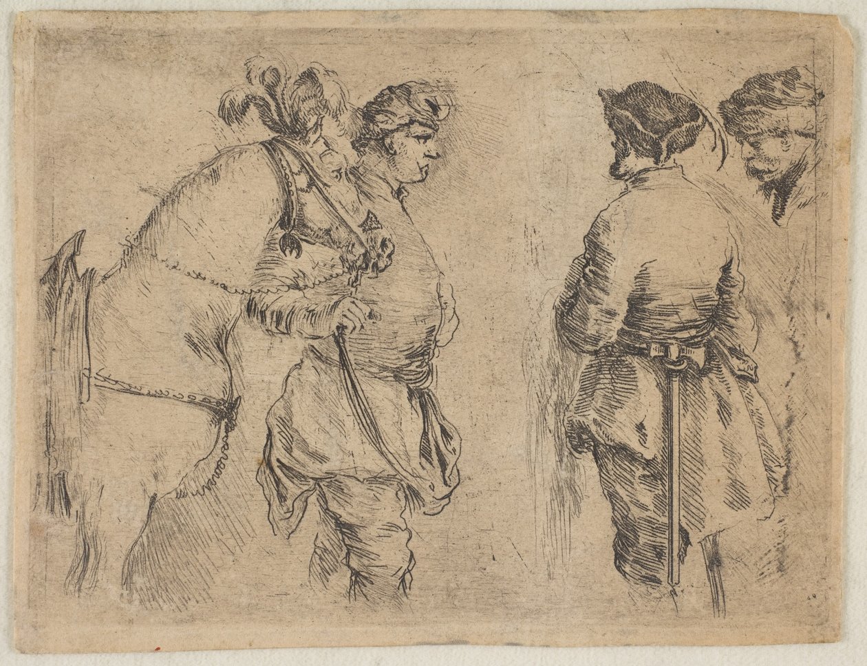 Polák držící koně za uzdu, ca. 1662. od Stefano della Bella