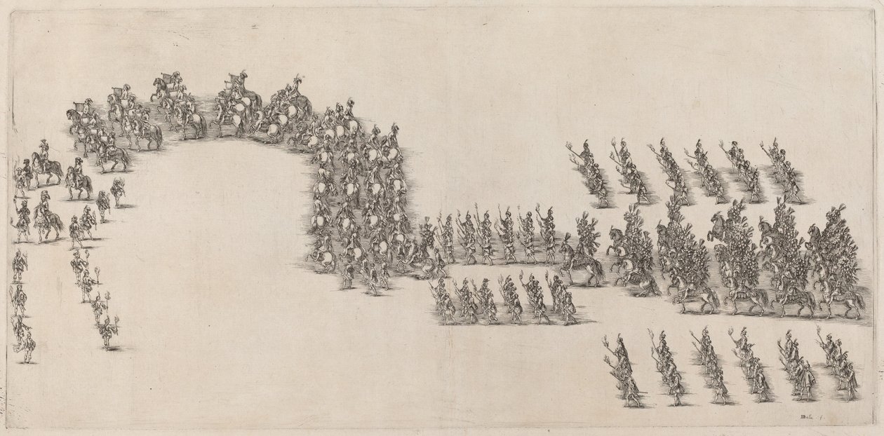 Průvod šedesáti kavalírů a pochodníků, 1652. od Stefano della Bella