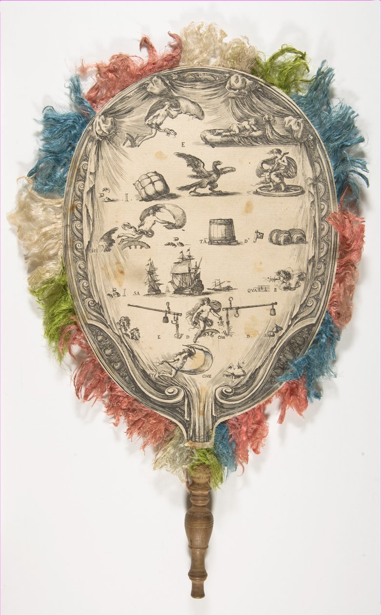 Vějíř s rébusem na Love na jedné straně Fortune na straně druhé, ca. 1639. od Stefano della Bella