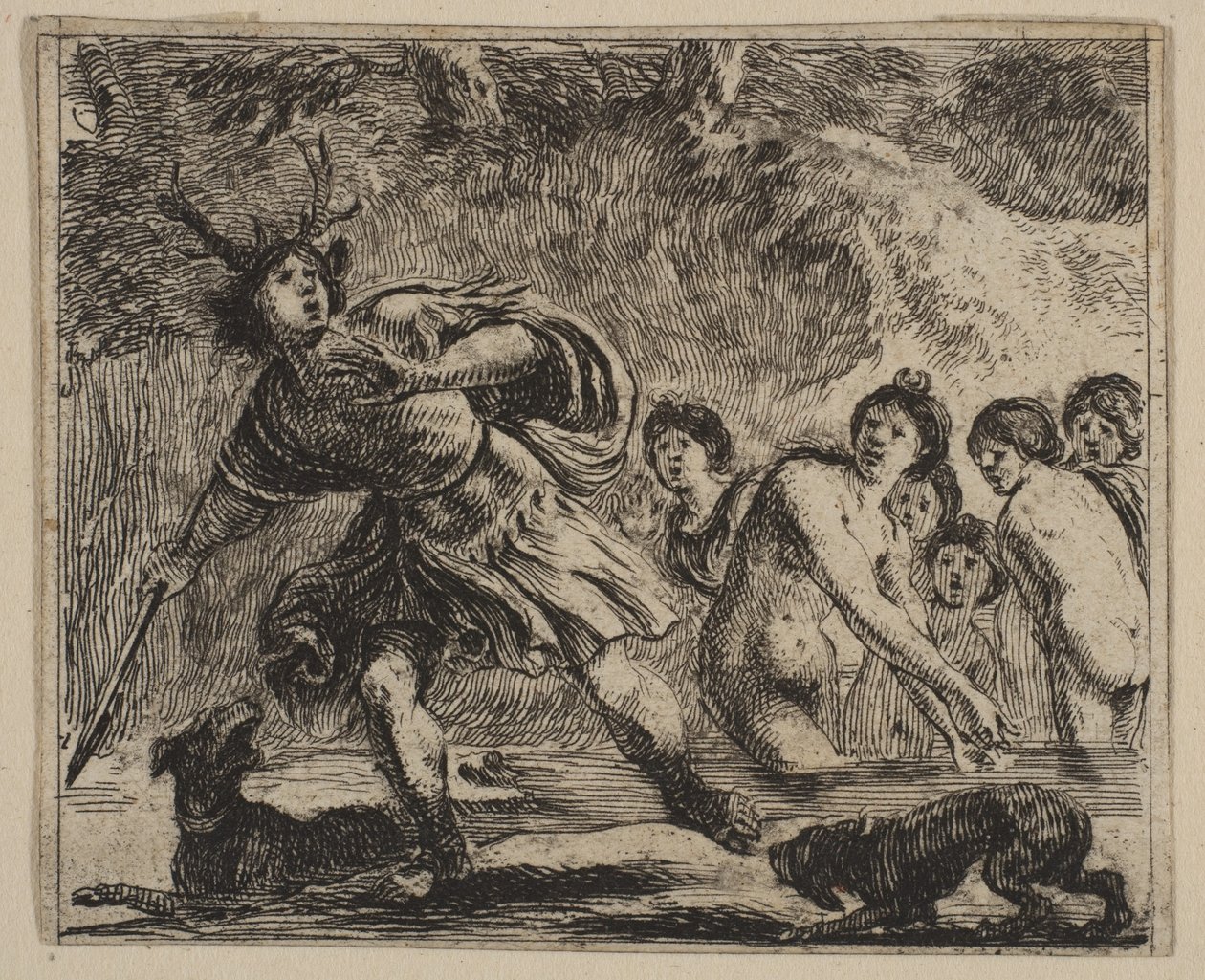 Acteon, z Game of Mythology Game of Mythology, 1644. od Stefano della Bella