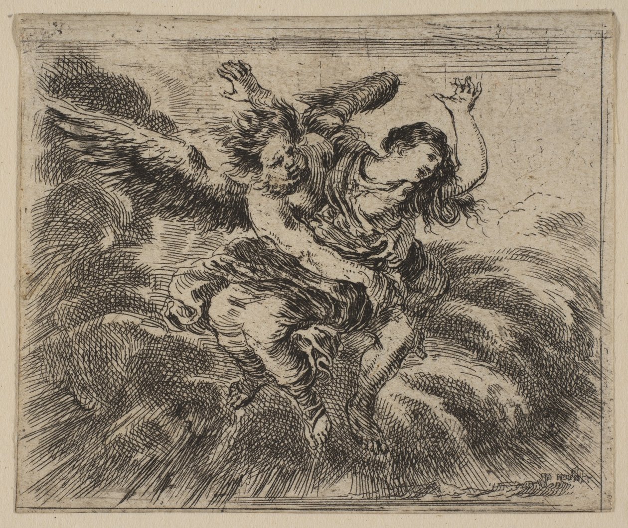 Boreas a Oreithyia, z Mytologické hry Jeu de la Mythologie, 1644. od Stefano della Bella