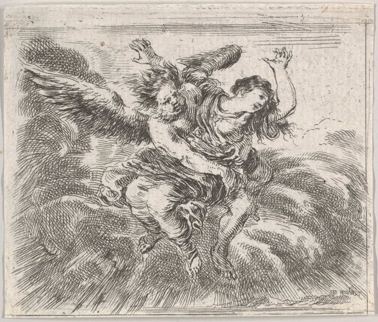 Boreas a Orithyia, z Mytologické hry Jeu de la Mythologie, 1644. od Stefano della Bella