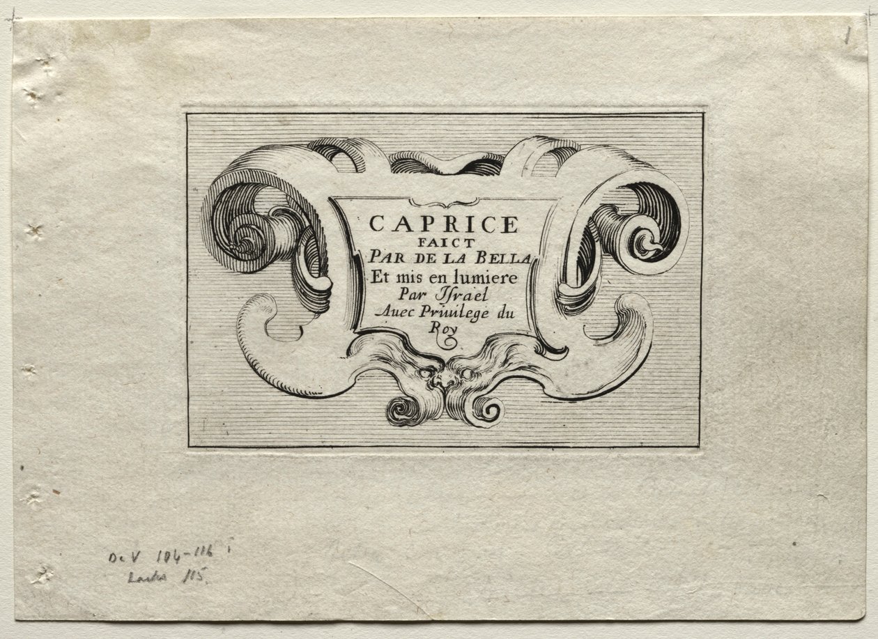 Caprices: Titulní strana. od Stefano della Bella
