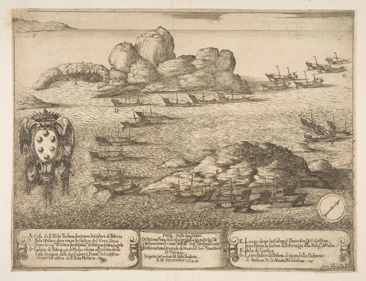 Zachycení dvou galér v Bysertě, 1628. od Stefano della Bella