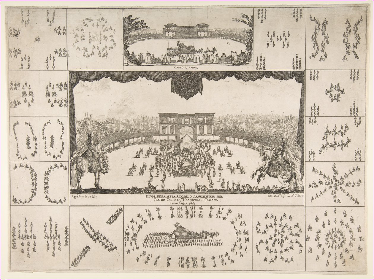 Kolotoč ve Florencii k svatbě velkovévody Ferdinanda II., 1637. od Stefano della Bella