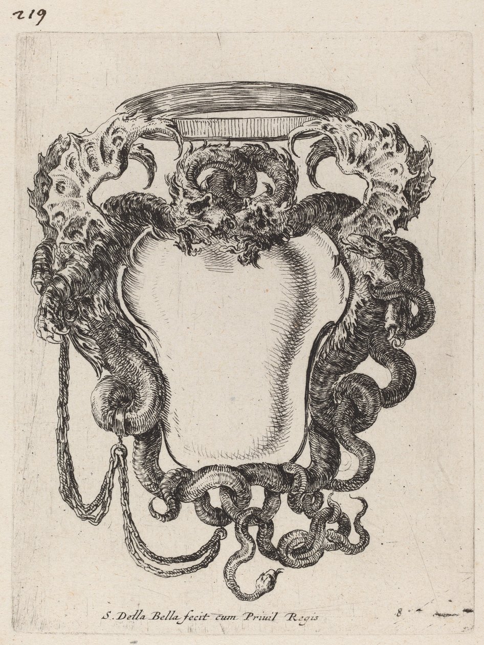 Kartuše lemovaná draky, 1647. od Stefano della Bella