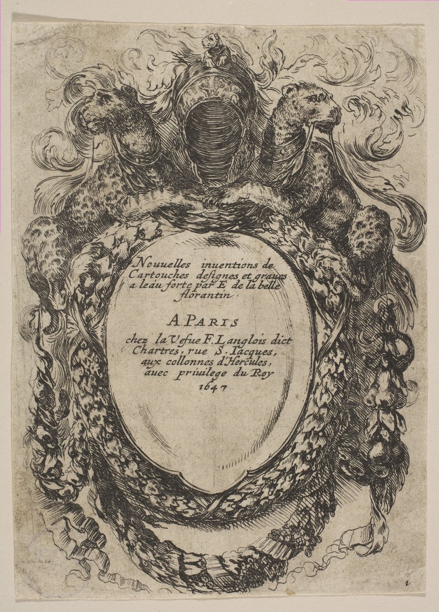 Cartridge with Title: New Inventions of Cartridges, 1647. od Stefano della Bella