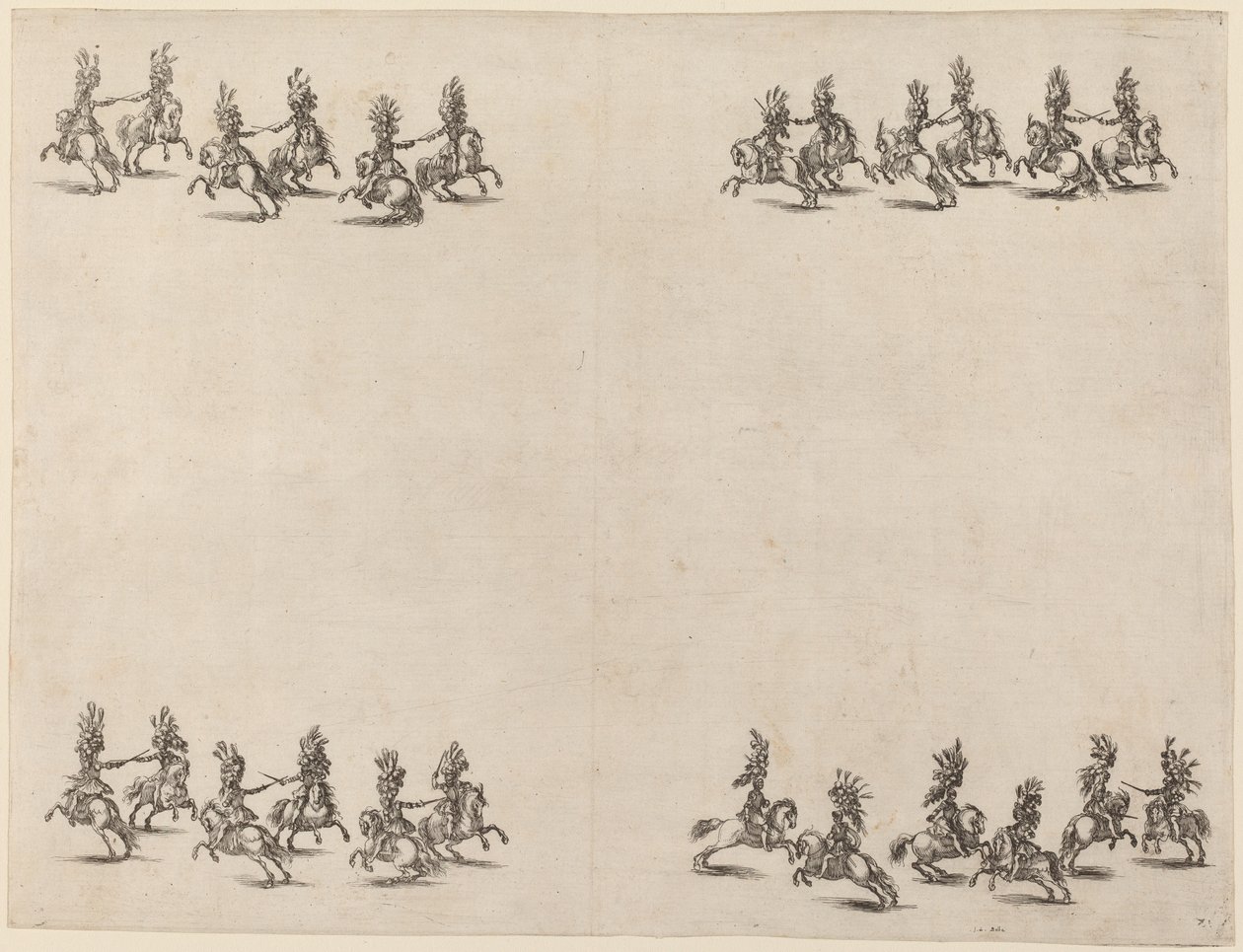 Kavalíři bojující s meči, 1652. od Stefano della Bella