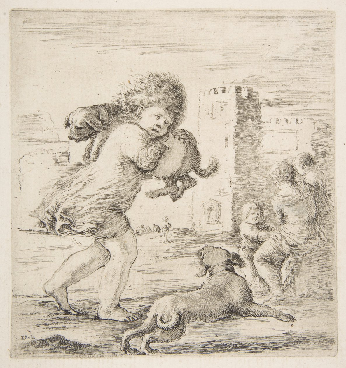 Dítě nesoucí štěně na rameni, ca. 1662. od Stefano della Bella