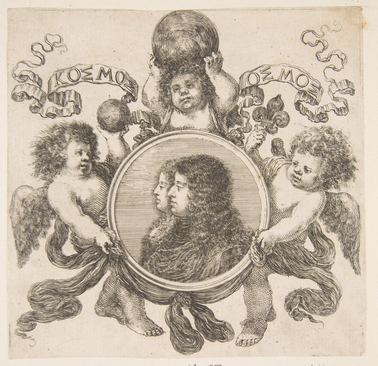 Cosimo de Medici, princ z Toskánska, a jeho manželka, Marguerite Louise dOrleans, 1661. od Stefano della Bella