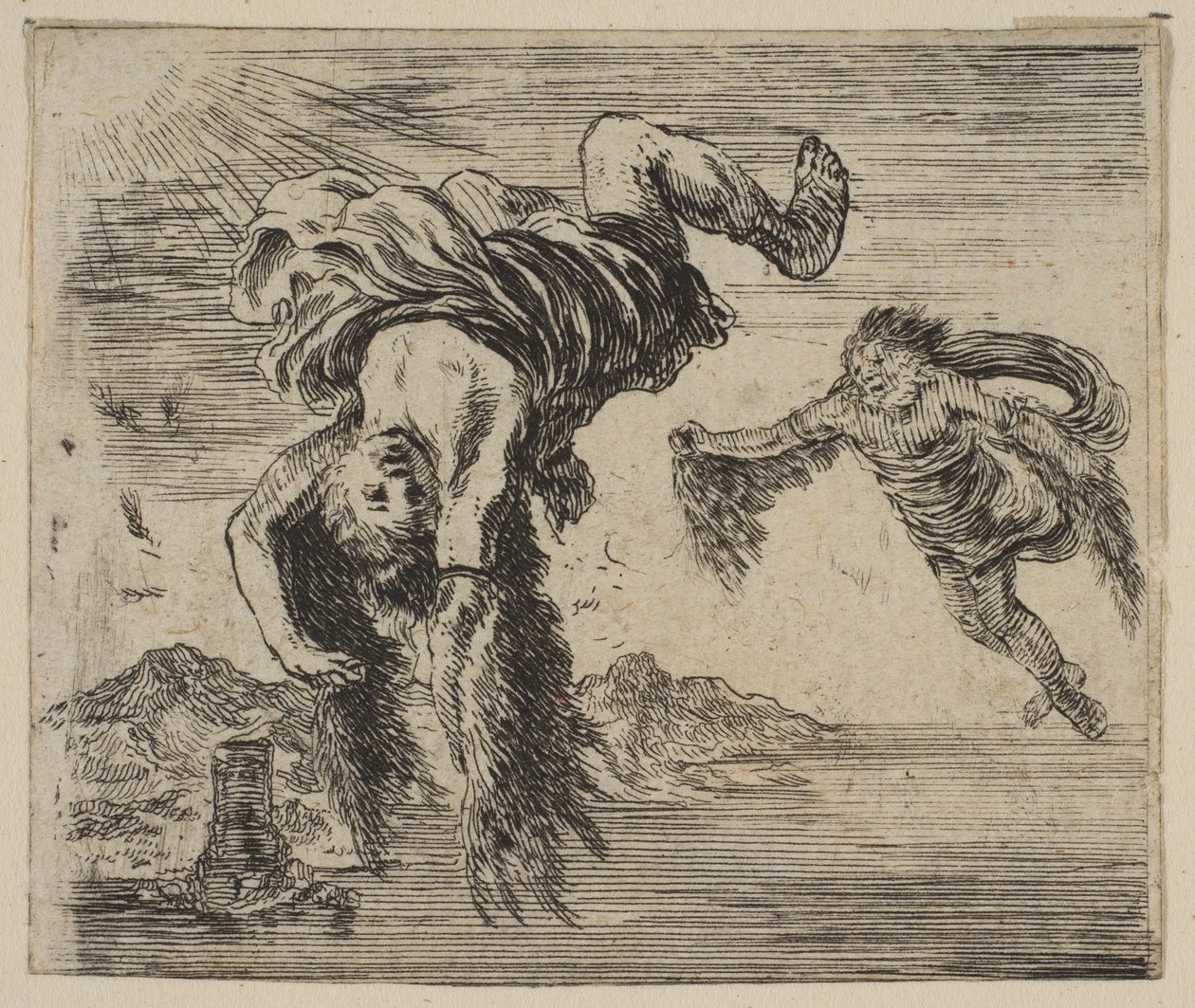 Daedalus a Ikaros z Mythologické hry Jeu de la Mythologie, 1644. od Stefano della Bella