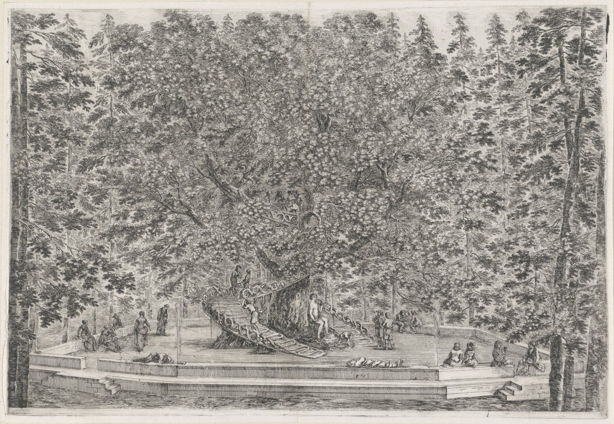 De tuin van Villa Pratolino se rozmohl Villa Pratolino (název série) Vues de la villa de Pratolino (název série) od Stefano della Bella