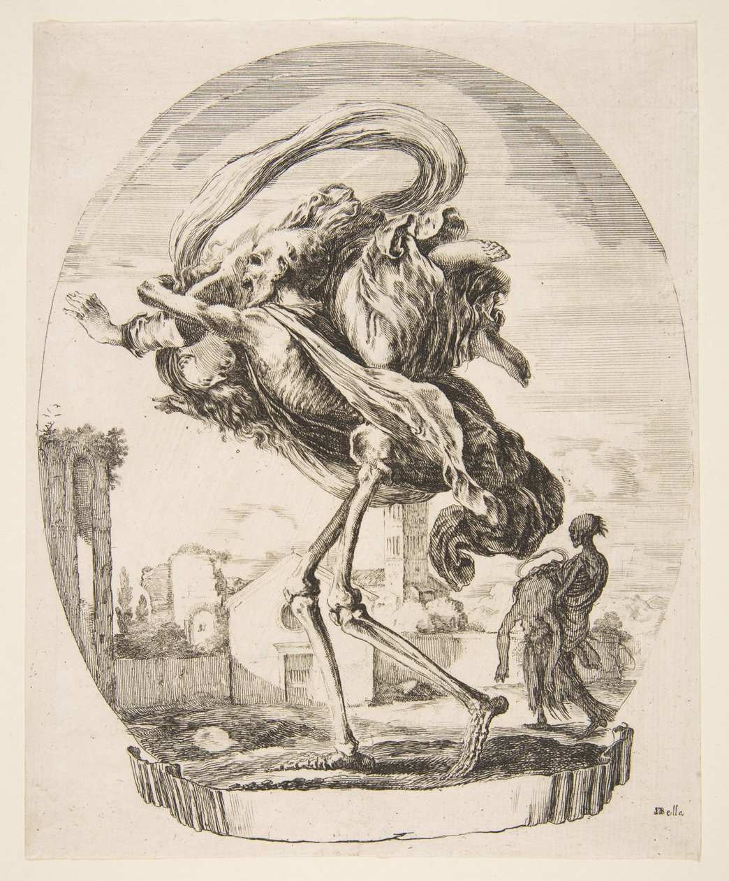 Smrt odnášející ženu, z Pěti úmrtí Les cinq Morts, ca. 1648. od Stefano della Bella