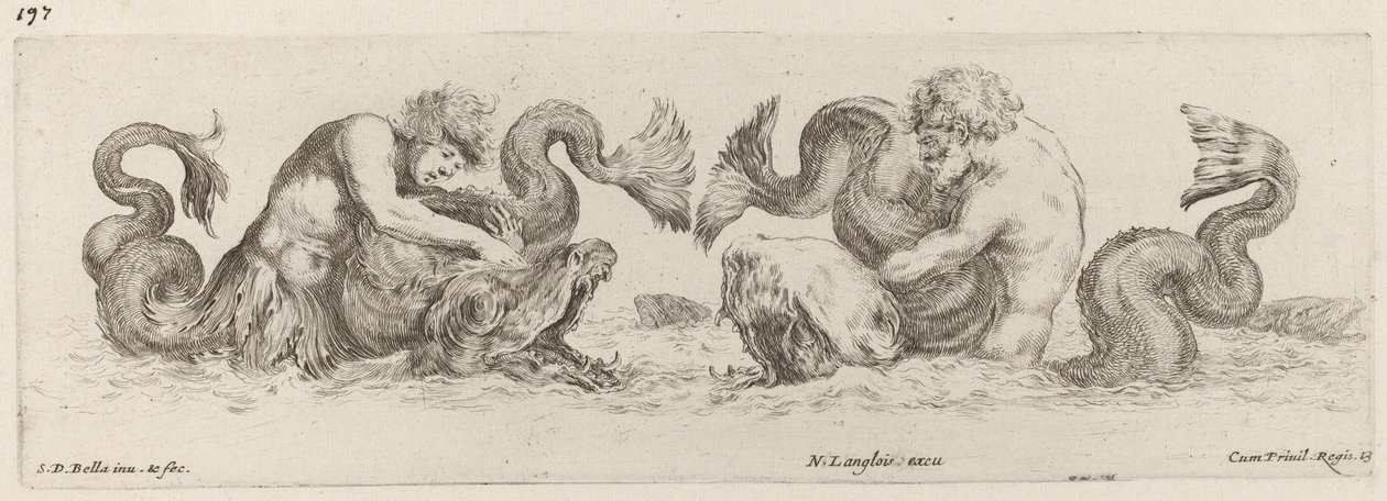 Delfíni a Tritoni, pravděpodobně 1648. od Stefano della Bella