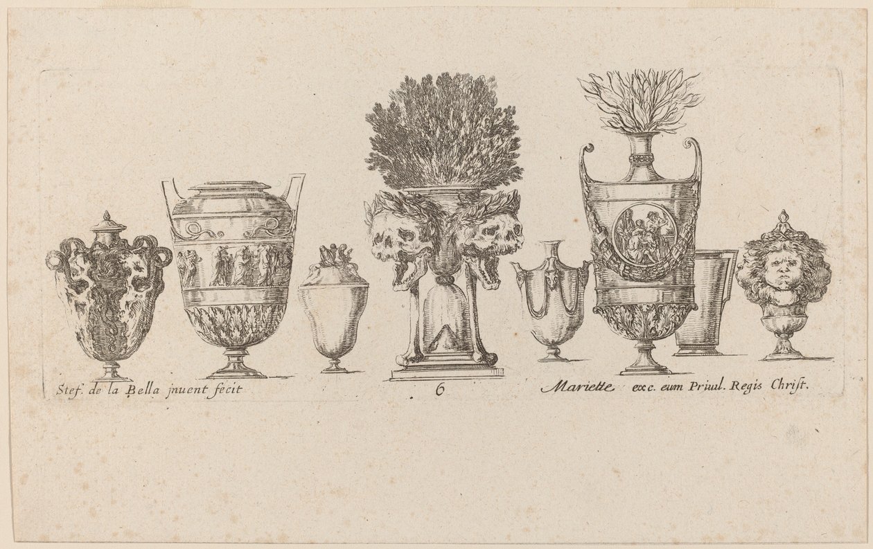 Fantastické vázy, pravděpodobně 1646. od Stefano della Bella