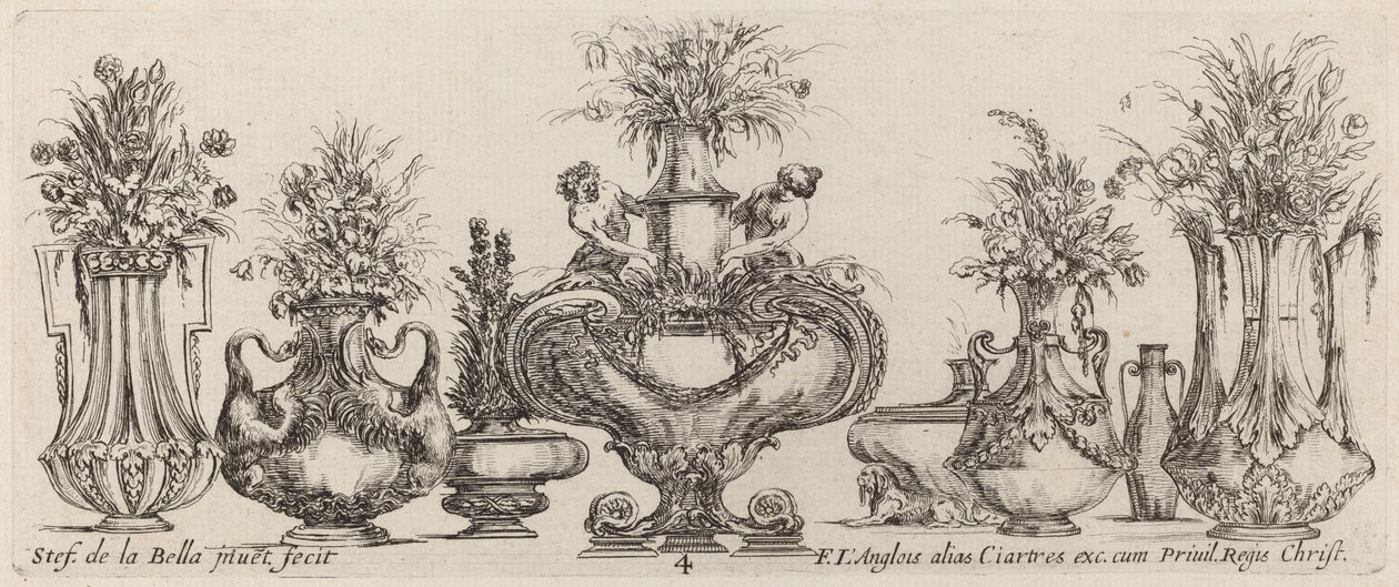 Fantastické vázy, pravděpodobně 1646. od Stefano della Bella