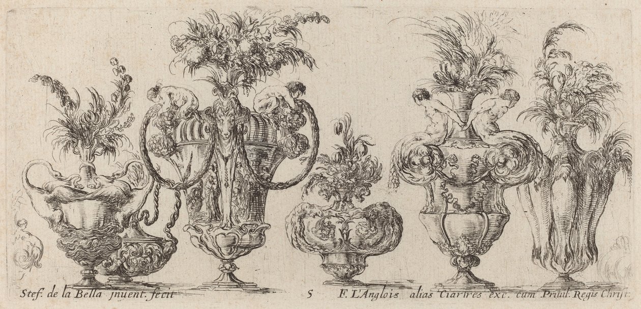 Fantastické vázy, pravděpodobně 1646. od Stefano della Bella