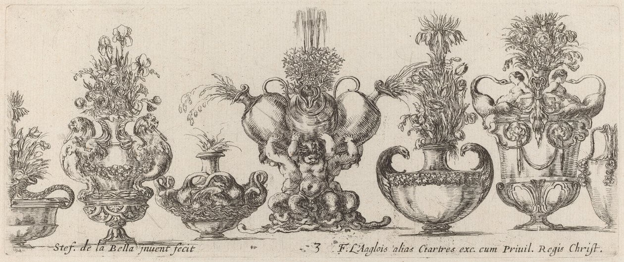 Fantastické vázy, pravděpodobně 1646. od Stefano della Bella