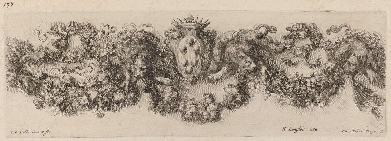 Věneček s Medicejským erbem, pravděpodobně 1648. od Stefano della Bella