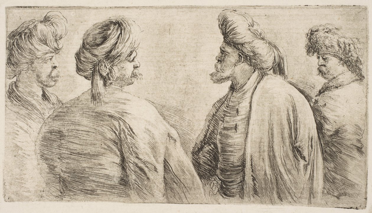 Čtyři Turci, poloviční délka, ca. 1662. od Stefano della Bella