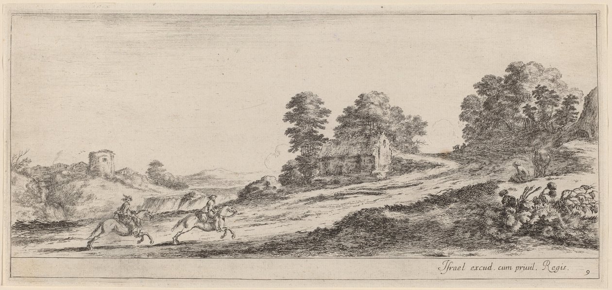 Cválající jezdci, v roce 1647 nebo dříve. od Stefano della Bella