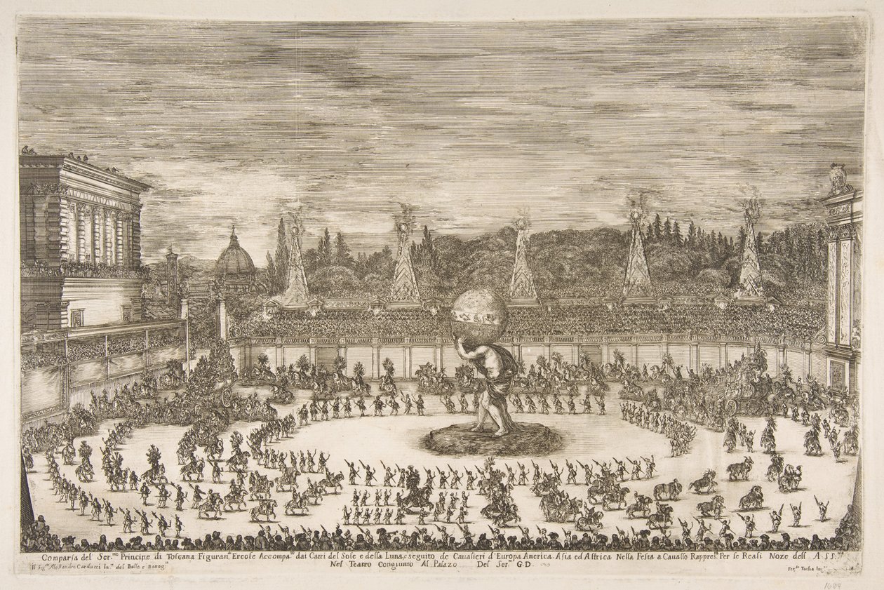 Oslavující svět: Vchod Cosima III de Medici, 1661. od Stefano della Bella