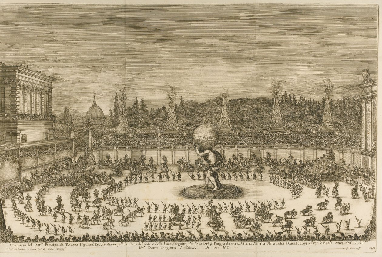 Il mondo festeggiante, balet a cavallo u příležitosti svatby Cosima de Medici s M. od Stefano della Bella